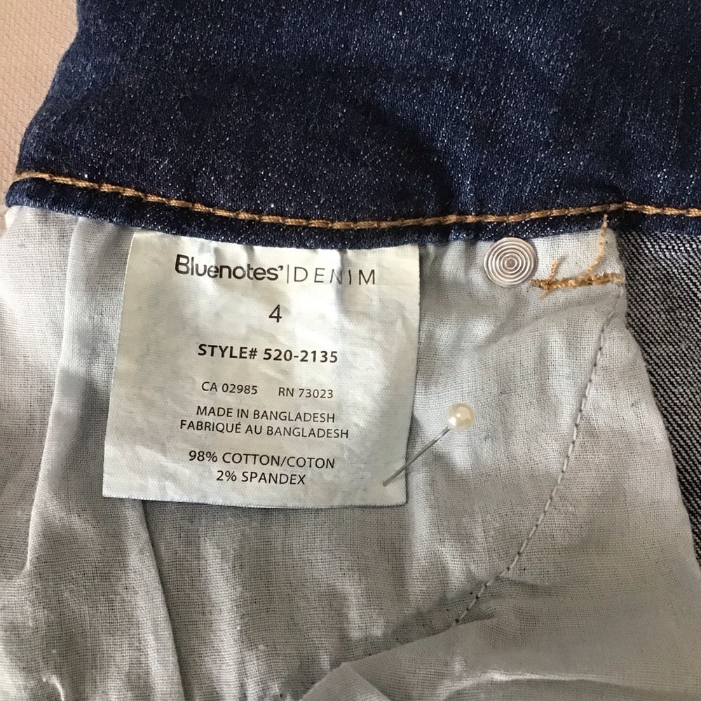 Bluenotes Olivia Dark Blue Distressed High Rise Jean Shorts - Picture 9 of 11